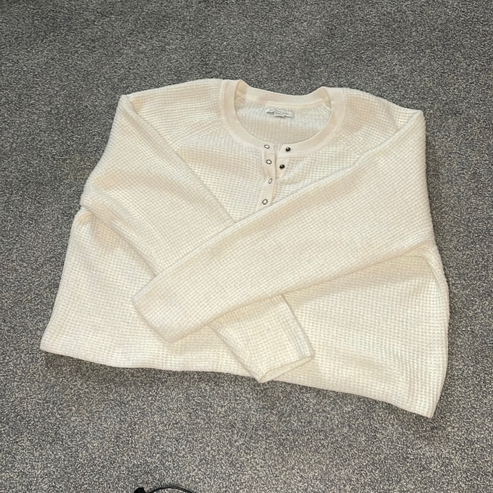 Cream long sleeve shirt